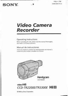 Sony CCD TR 3300 E manual. Camera Instructions.